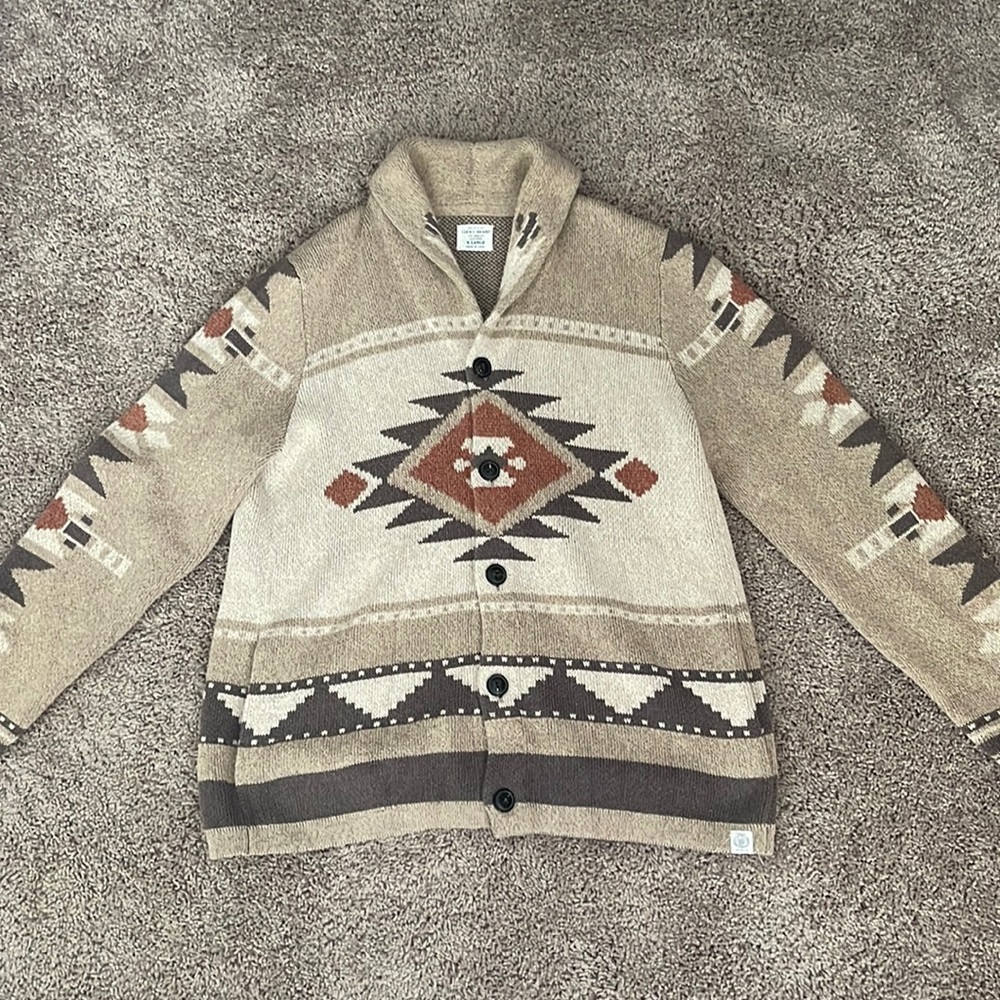 gorgeous men’s aztec print lucky brand sweater XL